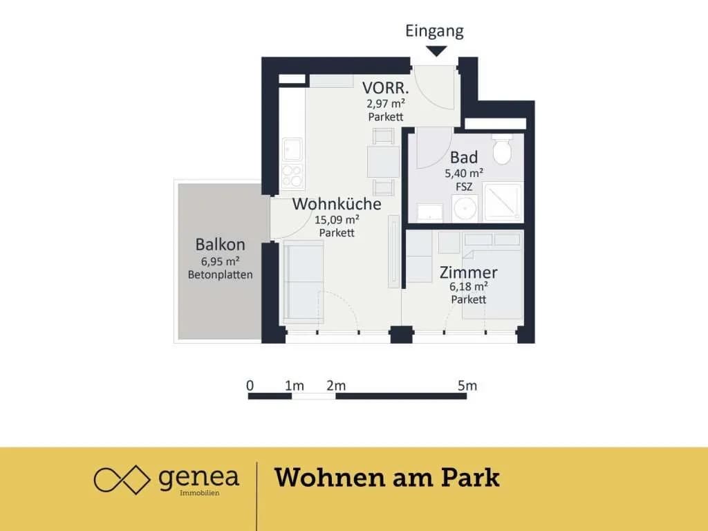 2-Zimmer-Wohnung kaufen in Graz – 29,63 m², € 207.000 – Bild 2 von 4