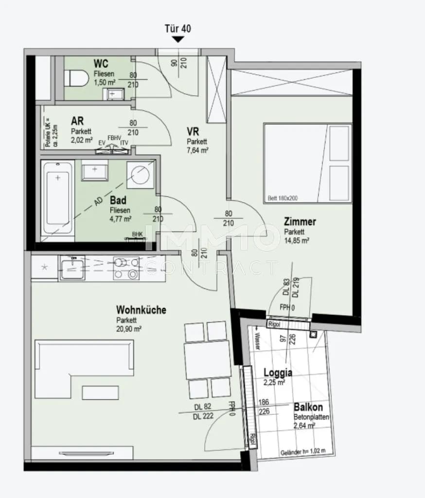 2-Zimmer-Wohnung kaufen in Wien – 53,92 m², € 353.300 – Bild 10 von 10
