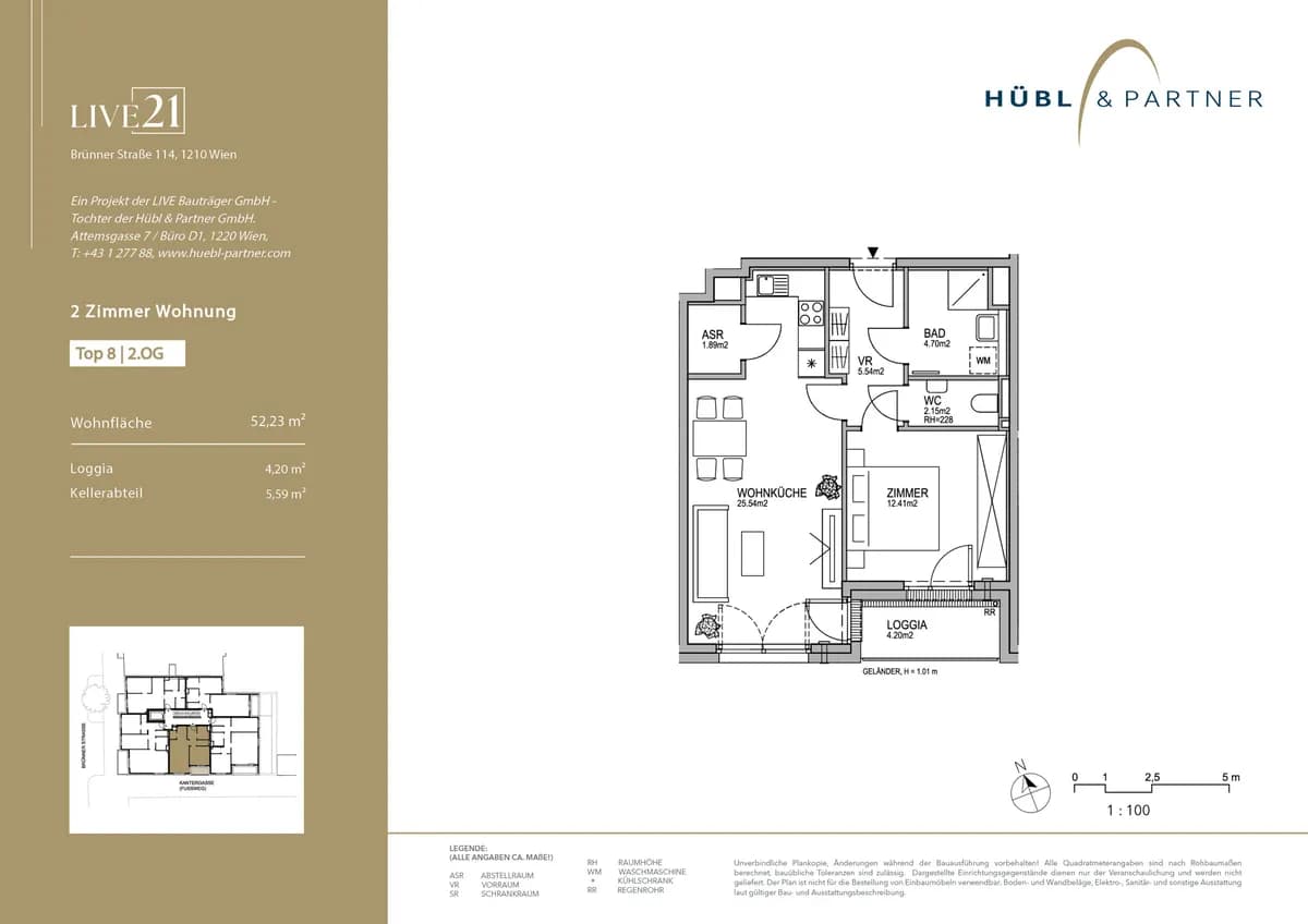 2-Zimmer-Wohnung kaufen in Wien – 52,23 m², € 292.397 – Bild 8 von 8