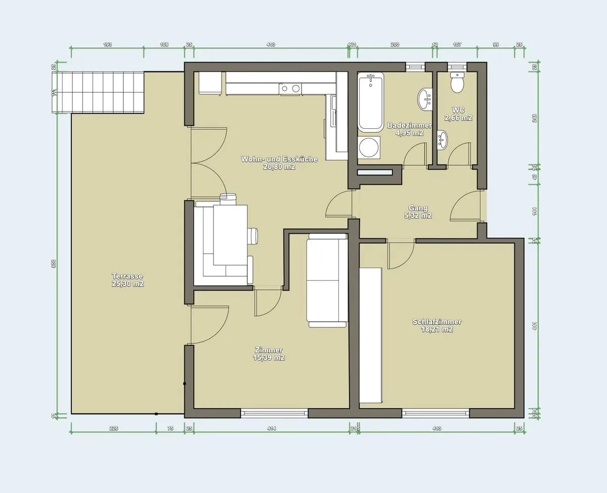 3-Zimmer-Wohnung mieten in Salzburg Stadt – 67 m², € 1.400 – Bild 4 von 12