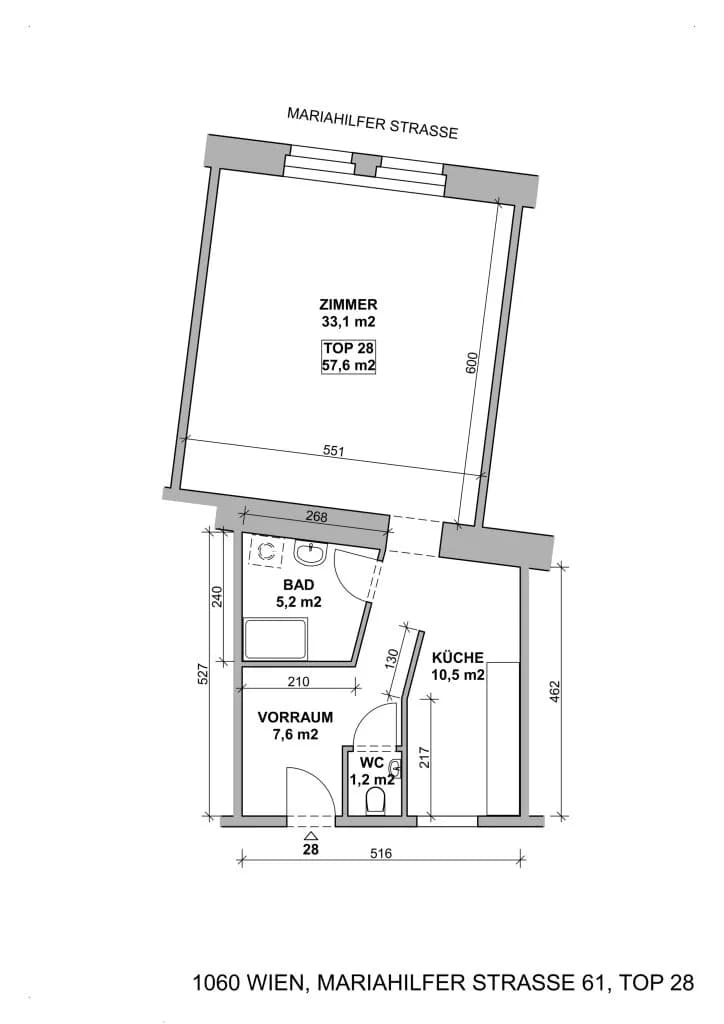 1-Zimmer-Gewerbeimmobilie mieten in Wien – 60 m², € 998 – Bild 10 von 10