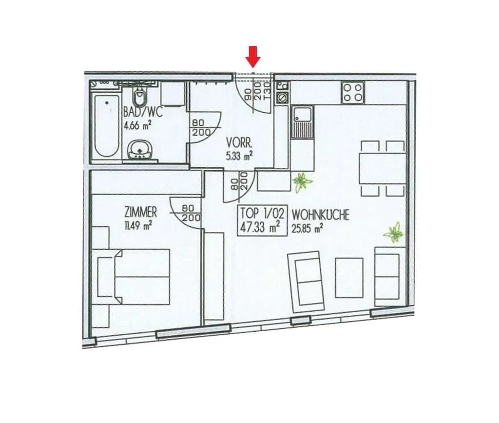2-Zimmer-Wohnung kaufen in Wien – 47 m², € 220.000 – Bild 7 von 7