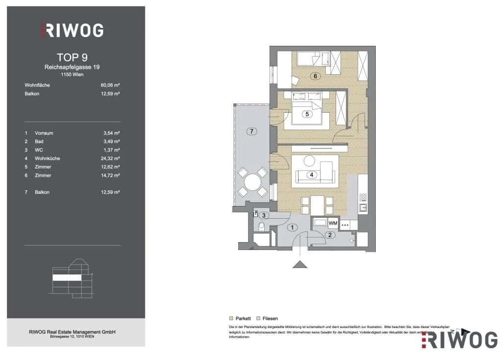 3-Zimmer-Wohnung kaufen in Wien – 60,77 m², € 370.000 – Bild 15 von 15
