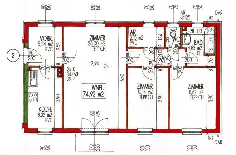 Wohnung mieten in Horn – 74,92 m², € 570 – Bild 4 von 11