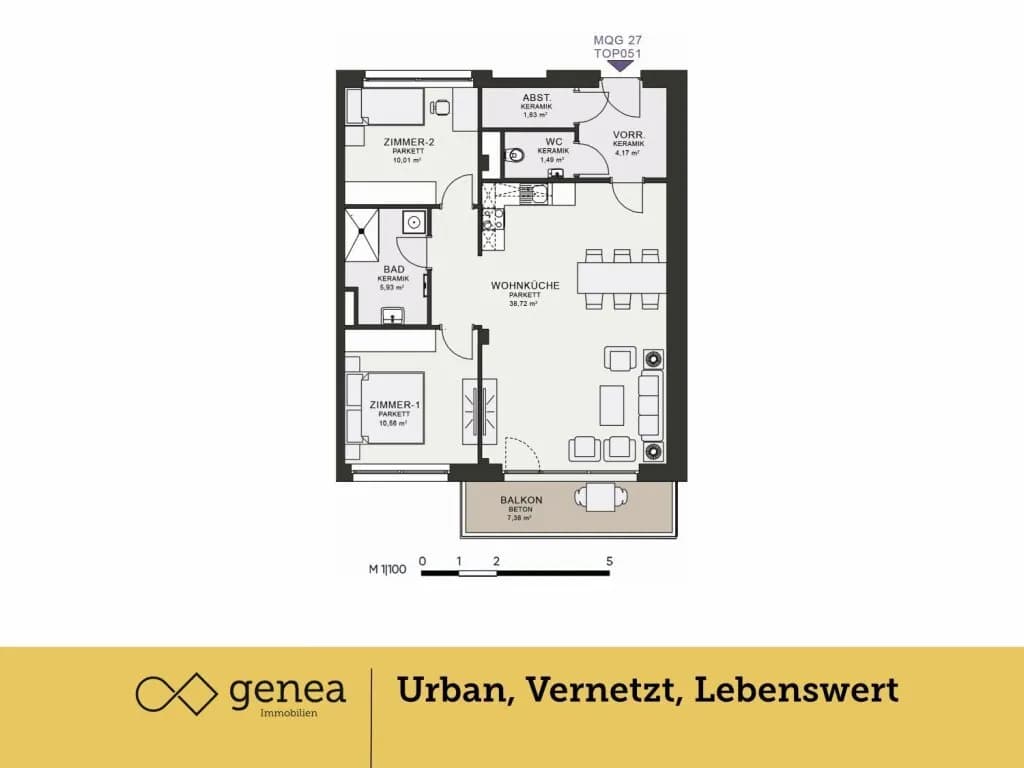 3-Zimmer-Wohnung mieten in Graz – 80,4 m², € 1.252 – Bild 2 von 20