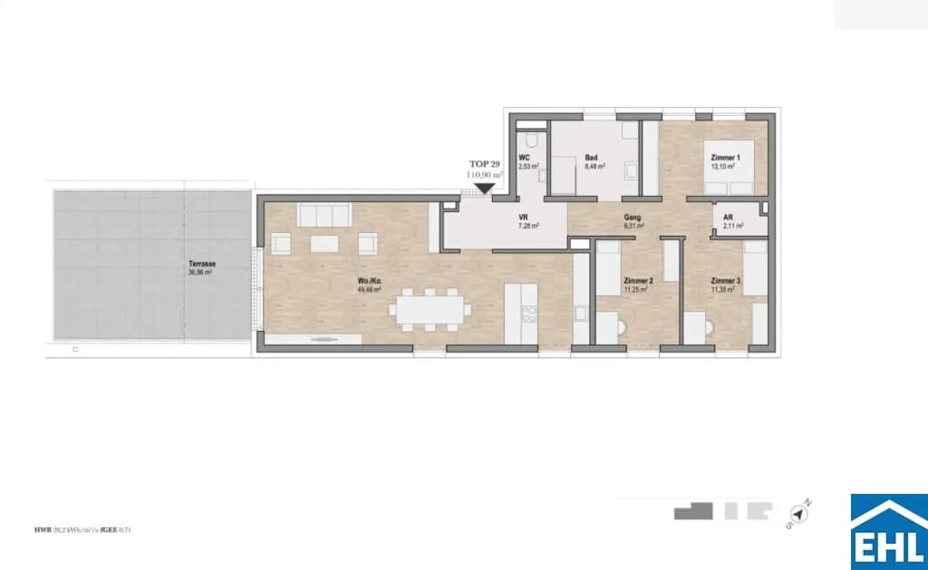 4-Zimmer-Wohnung kaufen in Graz – 110,9 m², € 967.159 – Bild 3 von 3