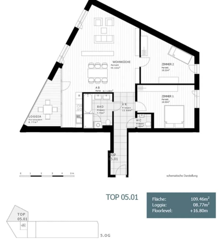 3-Zimmer-Wohnung mieten in Linz – 109,46 m², € 1.786 – Bild 12 von 12