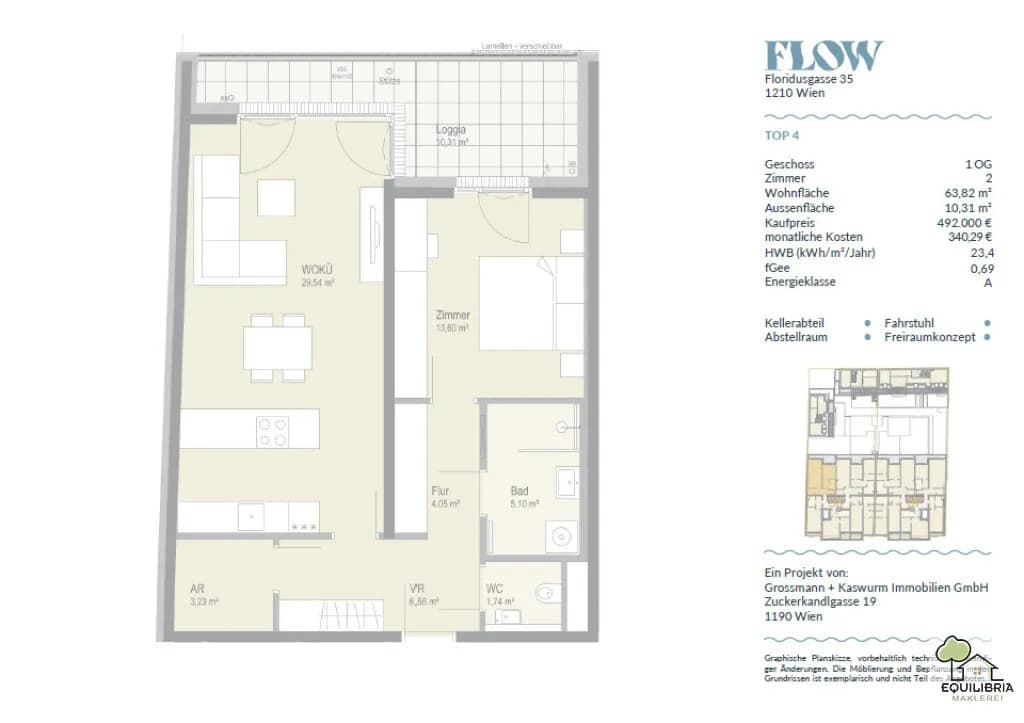 2-Zimmer-Wohnung kaufen in Wien – 63,82 m², € 492.000 – Bild 16 von 16