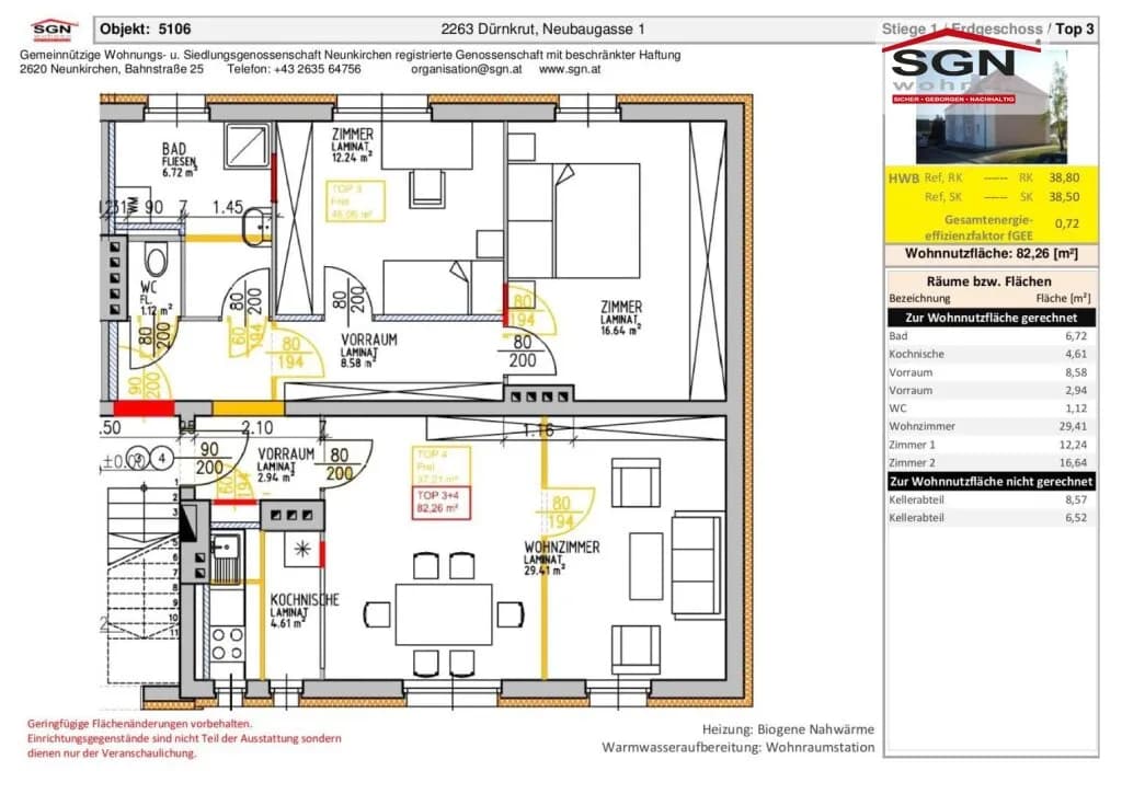 3-Zimmer-Wohnung mieten in Gänserndorf – 82,26 m², € 936 – Bild 13 von 13
