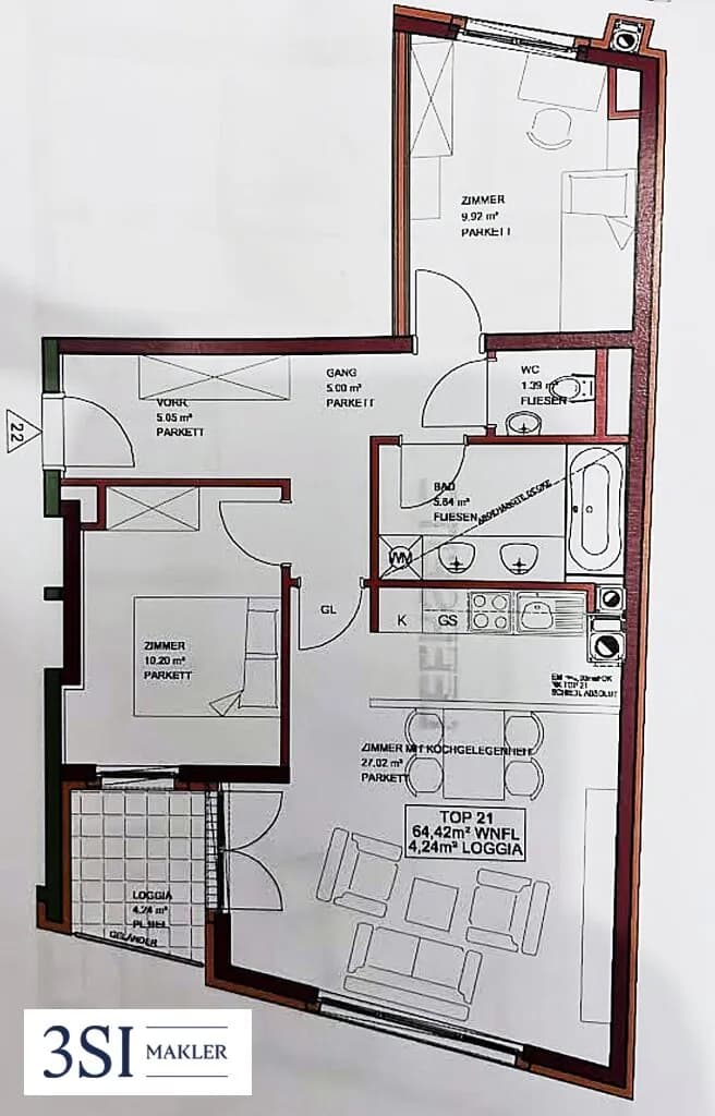 3-Zimmer-Wohnung kaufen in Wien – 64,42 m², € 519.000 – Bild 18 von 18