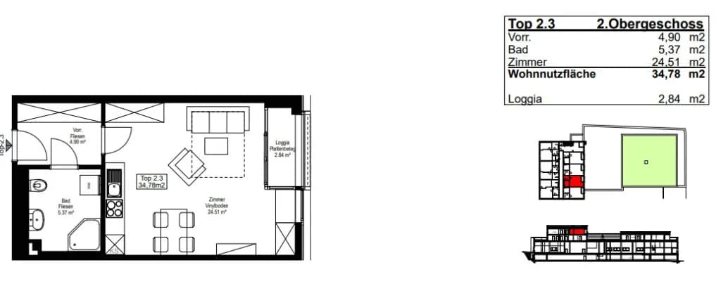 1-Zimmer-Wohnung mieten in Wels-Land – 34,78 m², € 646 – Bild 15 von 16