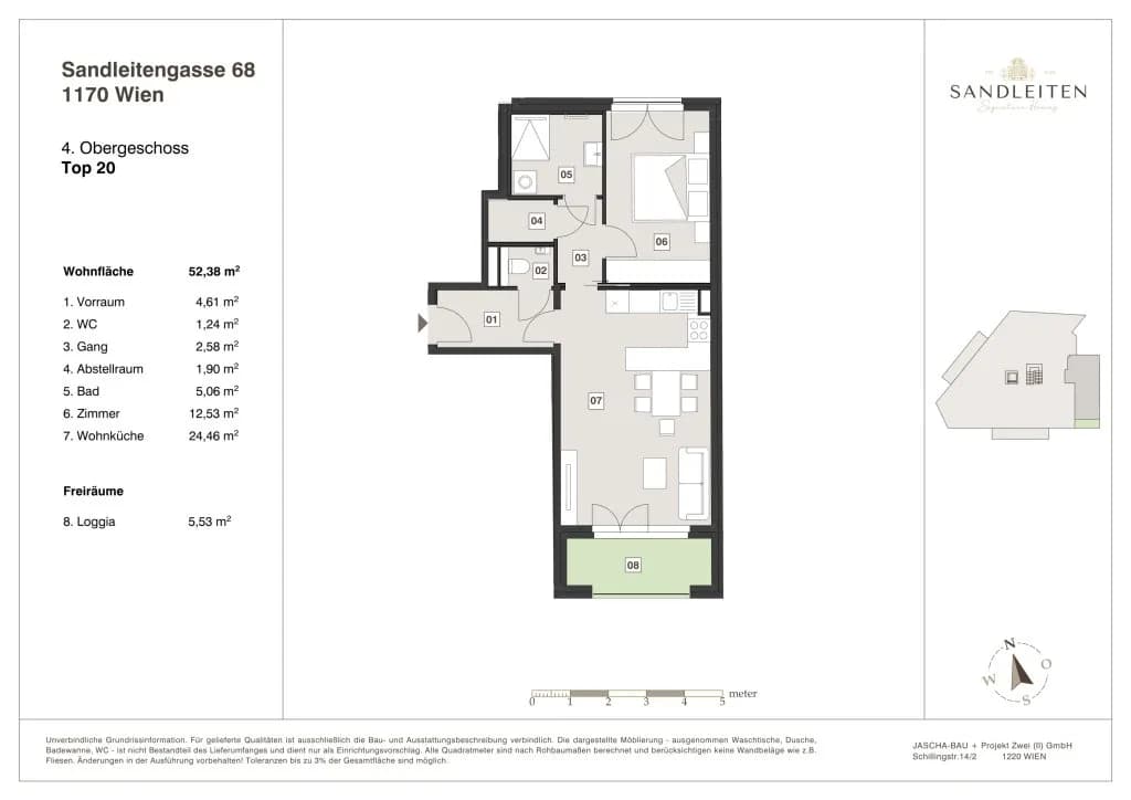 2-Zimmer-Wohnung kaufen in Wien – 52,38 m², € 469.000 – Bild 12 von 12