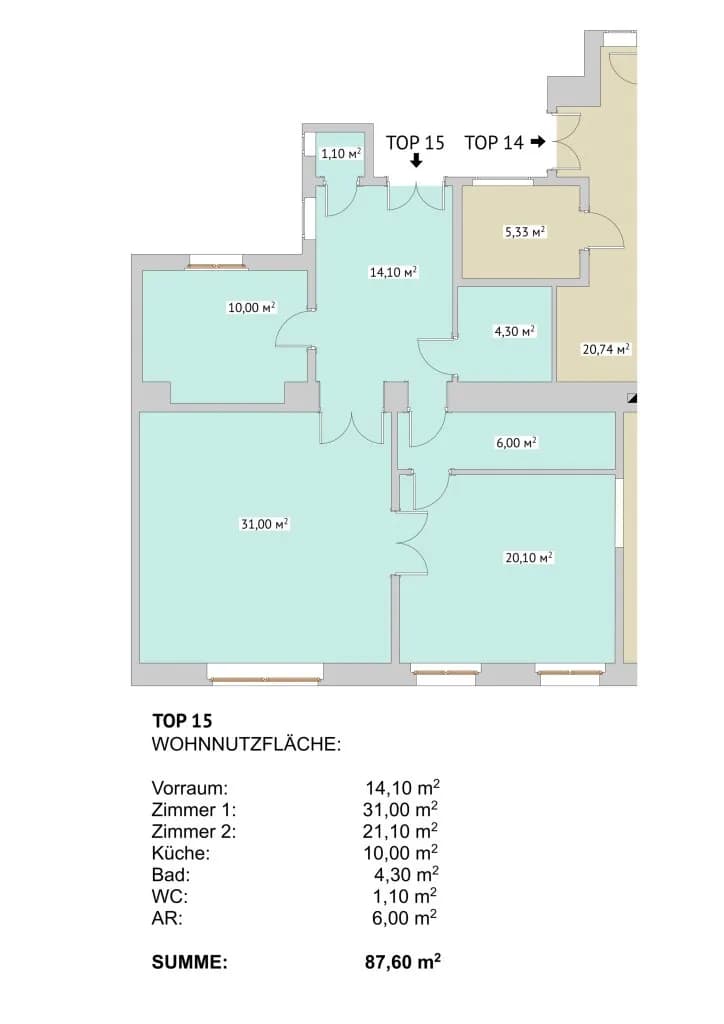 3-Zimmer-Wohnung kaufen in Wien – 88 m², € 494.000 – Bild 12 von 12