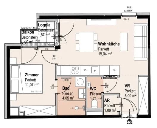 2-Zimmer-Wohnung kaufen in Wien – 42,05 m², € 360.000 – Bild 14 von 14