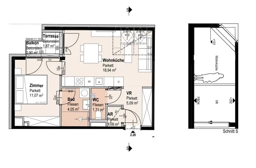2-Zimmer-Wohnung kaufen in Wien – 42,89 m², € 375.000 – Bild 14 von 14
