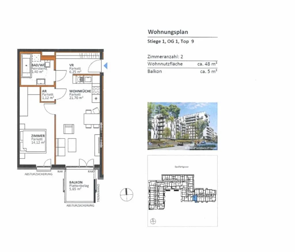 2-Zimmer-Wohnung mieten in Wien – 48,59 m², € 1.099 – Bild 21 von 21