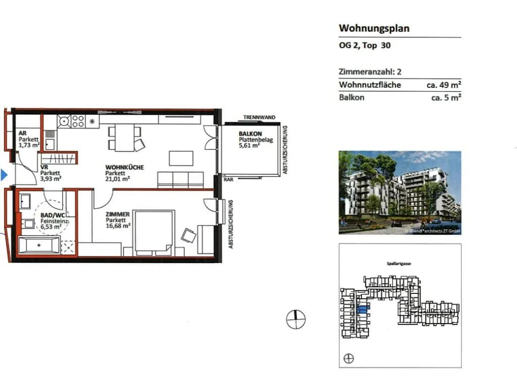 2-Zimmer-Wohnung mieten in Wien – 49,88 m², € 1.099 – Bild 22 von 22