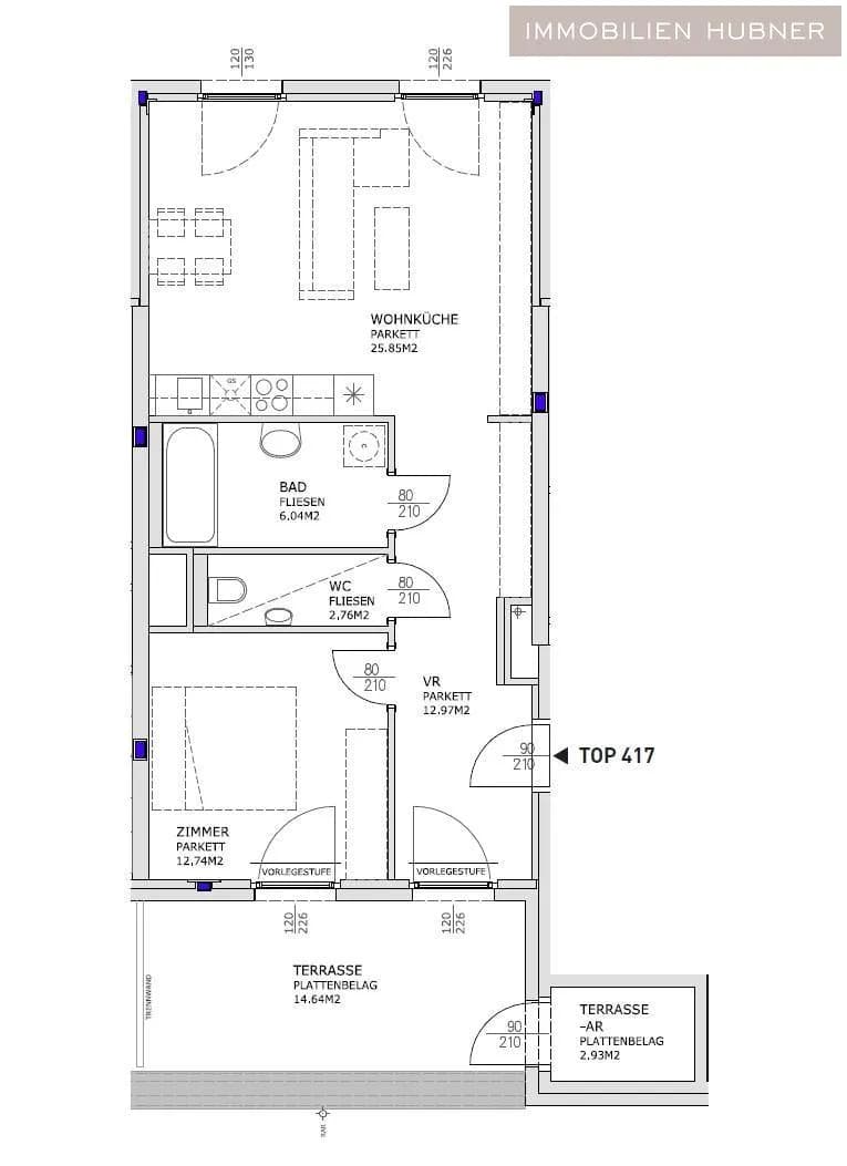 2-Zimmer-Wohnung mieten in Wien – 60,36 m², € 1.180 – Bild 10 von 12