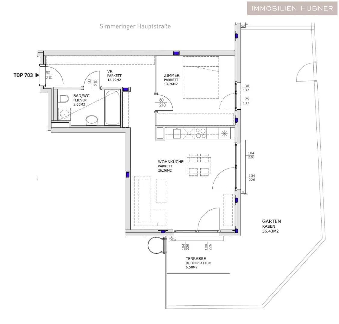 2-Zimmer-Wohnung mieten in Wien – 60 m², € 1.149 – Bild 13 von 13