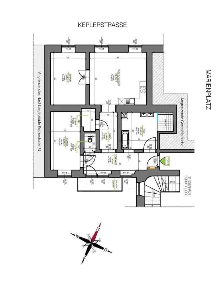 3-Zimmer-Wohnung mieten in Graz – 87,68 m², € 1.049 – Bild 2 von 6