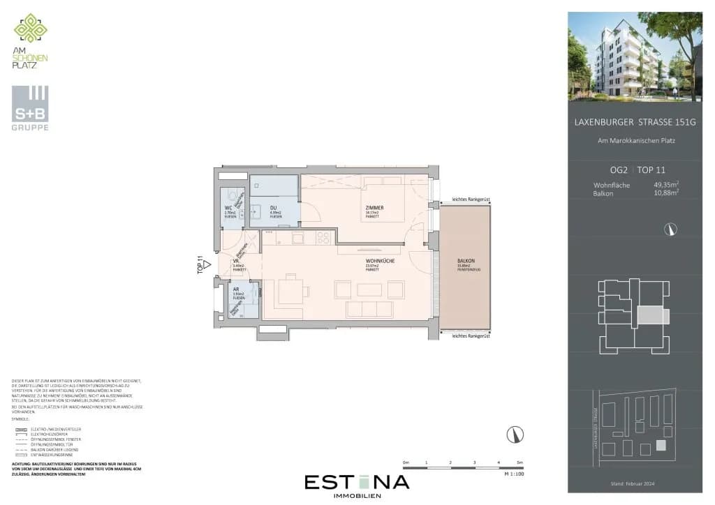 2-Zimmer-Wohnung kaufen in Wien – 49,34 m², € 440.000 – Bild 8 von 9