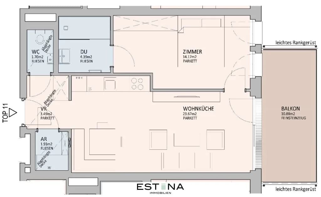 2-Zimmer-Wohnung kaufen in Wien – 49,34 m², € 440.000 – Bild 9 von 9