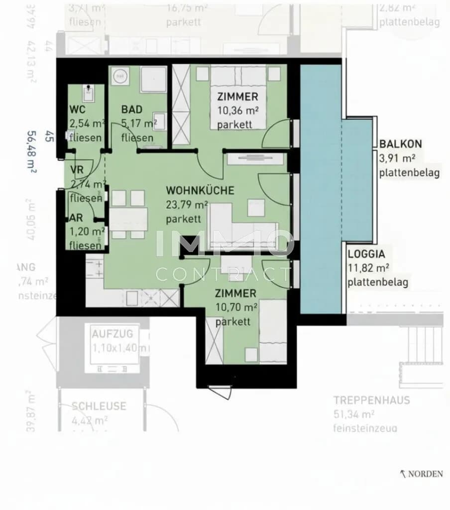3-Zimmer-Wohnung kaufen in Wien – 56,48 m², € 379.500 – Bild 8 von 8