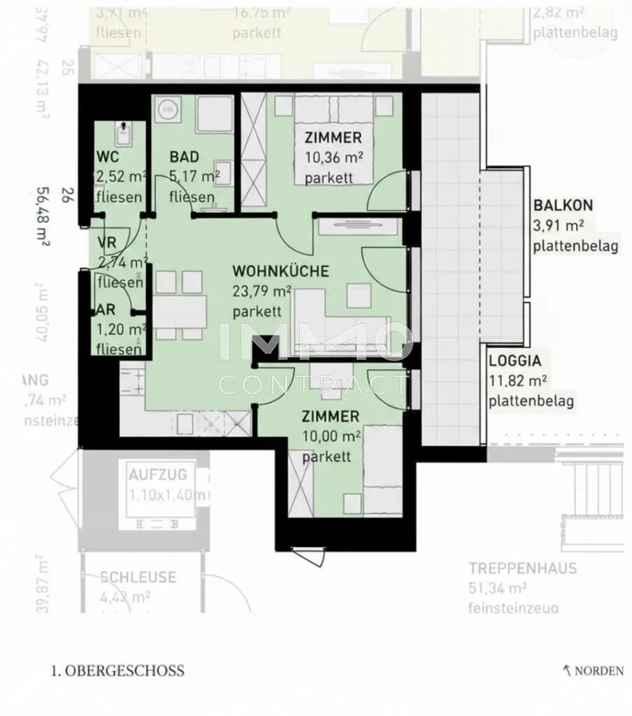 3-Zimmer-Wohnung kaufen in Wien – 56,48 m², € 349.500 – Bild 8 von 8