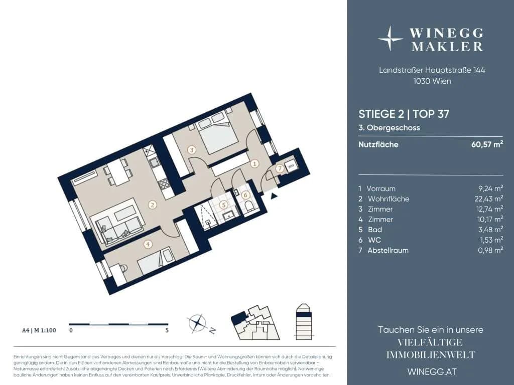 3-Zimmer-Wohnung kaufen in Wien – 60,57 m², € 495.000 – Bild 11 von 11