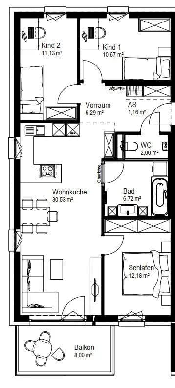 3-Zimmer-Wohnung kaufen in Wels-Land – 80,68 m², € 338.892 – Bild 5 von 6