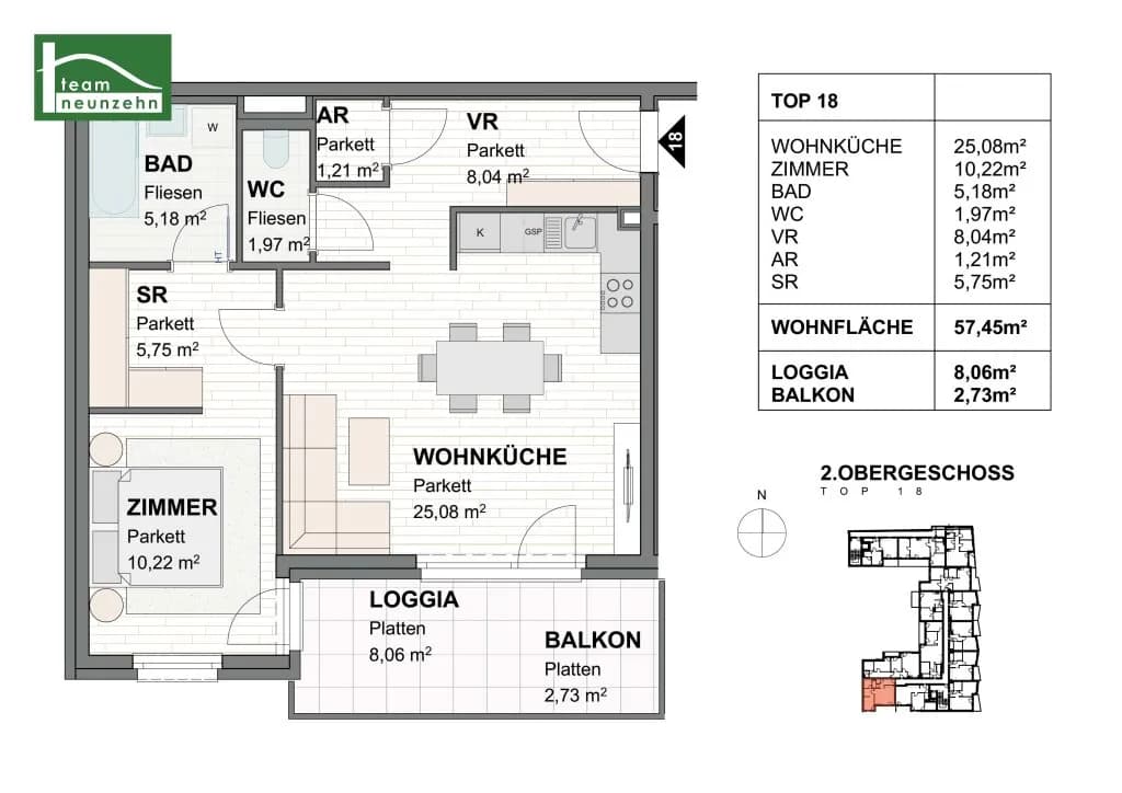 2-Zimmer-Wohnung mieten in Sankt Pölten – 57,45 m², € 949 – Bild 18 von 18