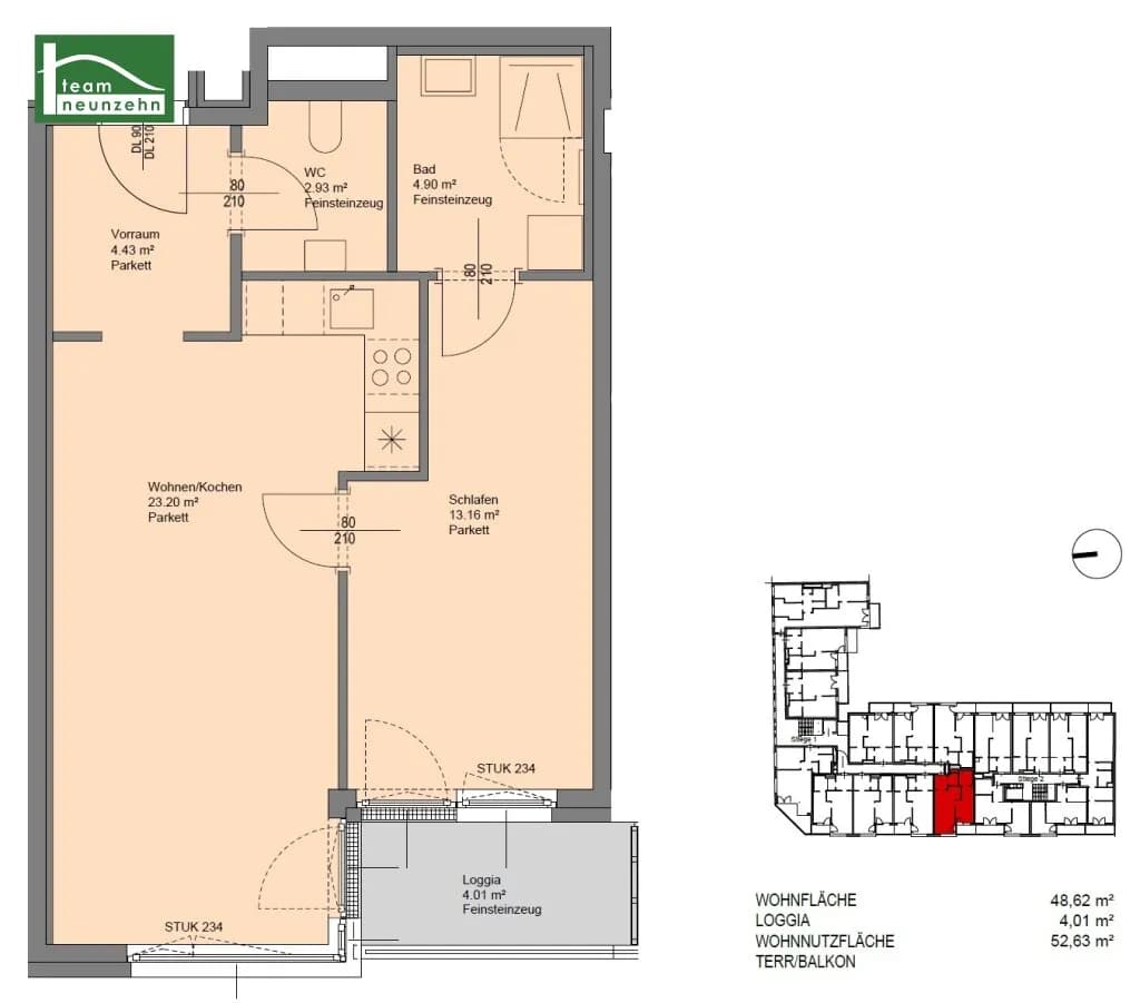 2-Zimmer-Wohnung mieten in Sankt Pölten – 48,62 m², € 749 – Bild 17 von 17