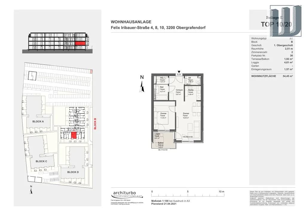 2-Zimmer-Wohnung mieten in Sankt Pölten Land – 54,45 m², € 750 – Bild 15 von 15