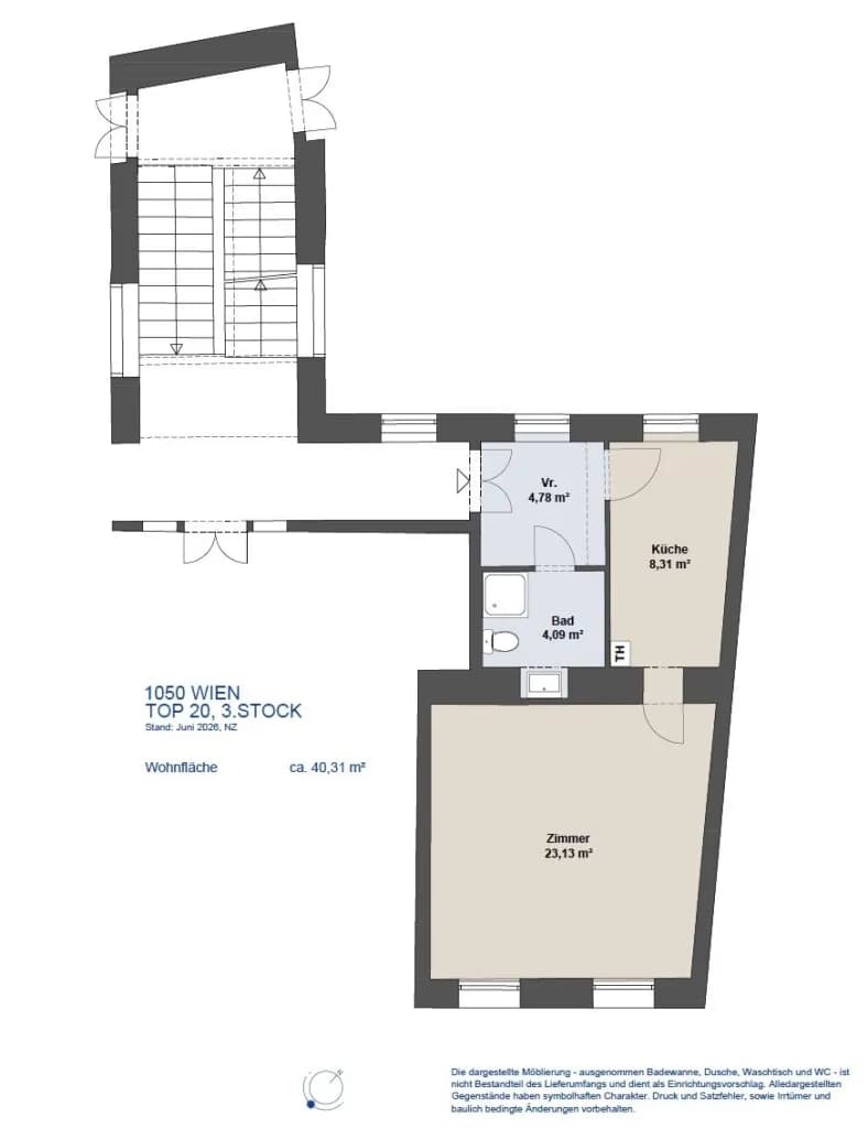 1-Zimmer-Wohnung kaufen in Wien – 40,31 m², € 279.000 – Bild 12 von 12
