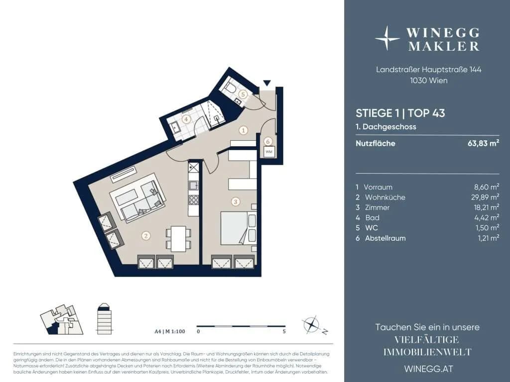 2-Zimmer-Wohnung kaufen in Wien – 63,83 m², € 639.000 – Bild 12 von 12