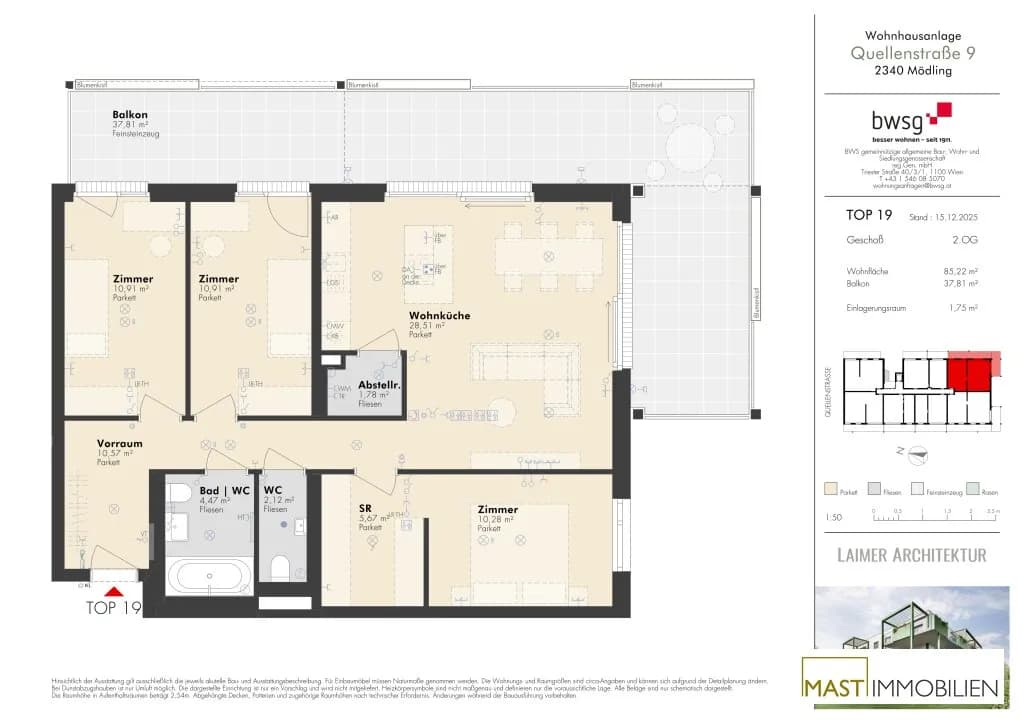 4-Zimmer-Wohnung kaufen in Mödling – 85,22 m², € 649.000 – Bild 15 von 15