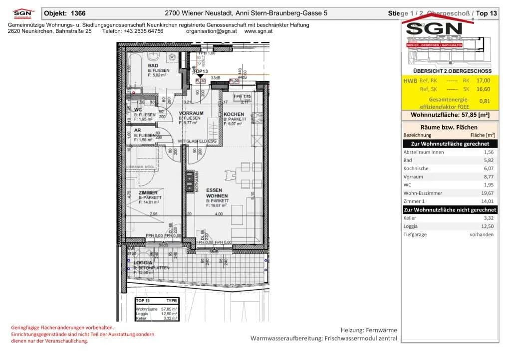 2-Zimmer-Wohnung mieten in Wiener Neustadt – 57,85 m², € 799 – Bild 11 von 11