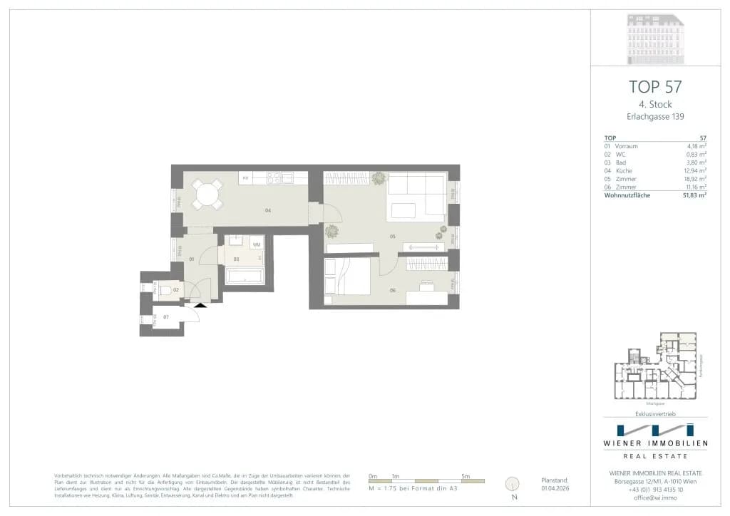 3-Zimmer-Wohnung kaufen in Wien – 51,83 m², € 265.050 – Bild 16 von 18
