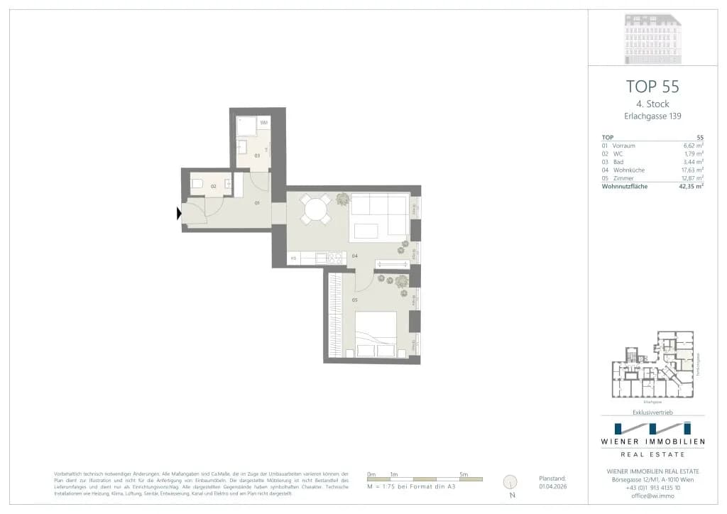 2-Zimmer-Wohnung kaufen in Wien – 42,39 m², € 211.750 – Bild 16 von 18