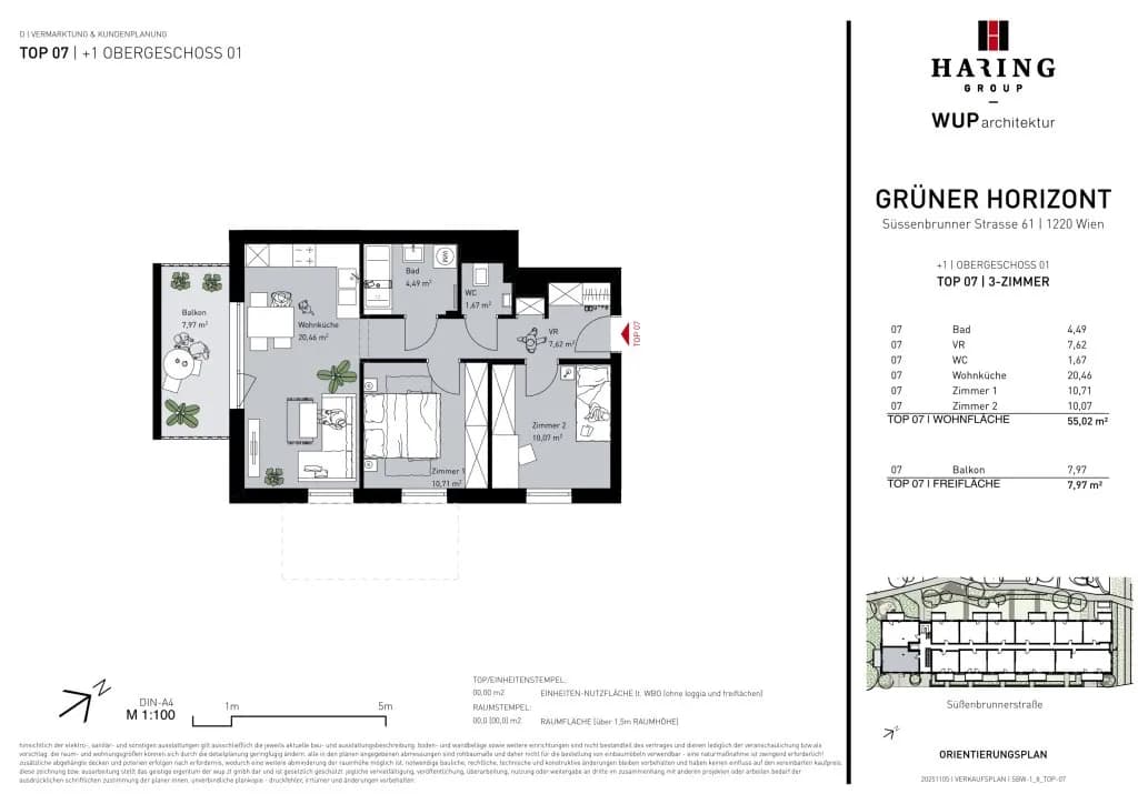 3-Zimmer-Wohnung kaufen in Wien – 55,02 m², € 353.500 – Bild 11 von 11