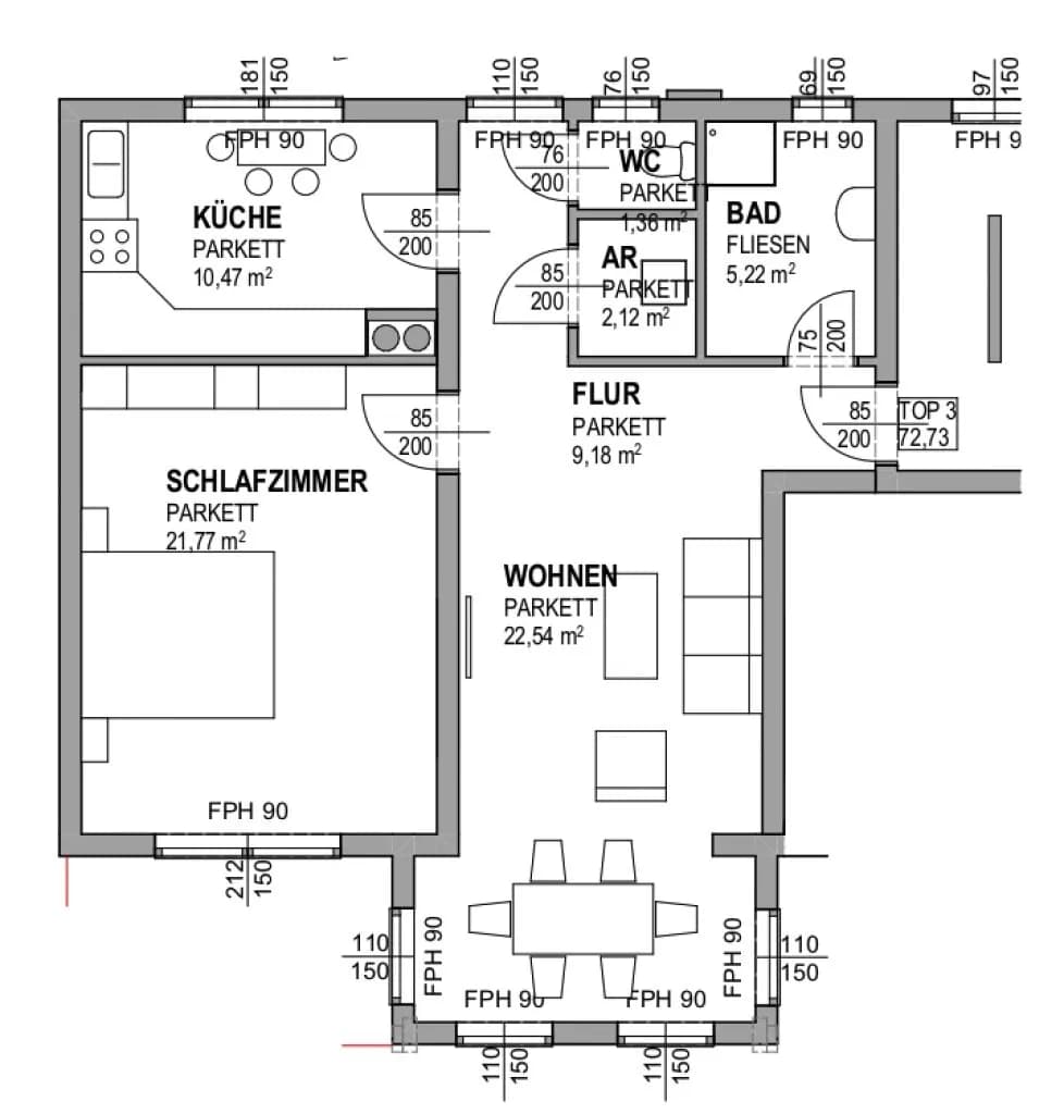 2-Zimmer-Wohnung kaufen in Gmunden – 72,73 m², € 239.950 – Bild 8 von 9