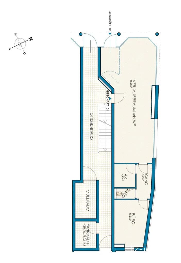 2-Zimmer-Gewerbeimmobilie mieten in Wien – 70 m², € 1.190 – Bild 6 von 6