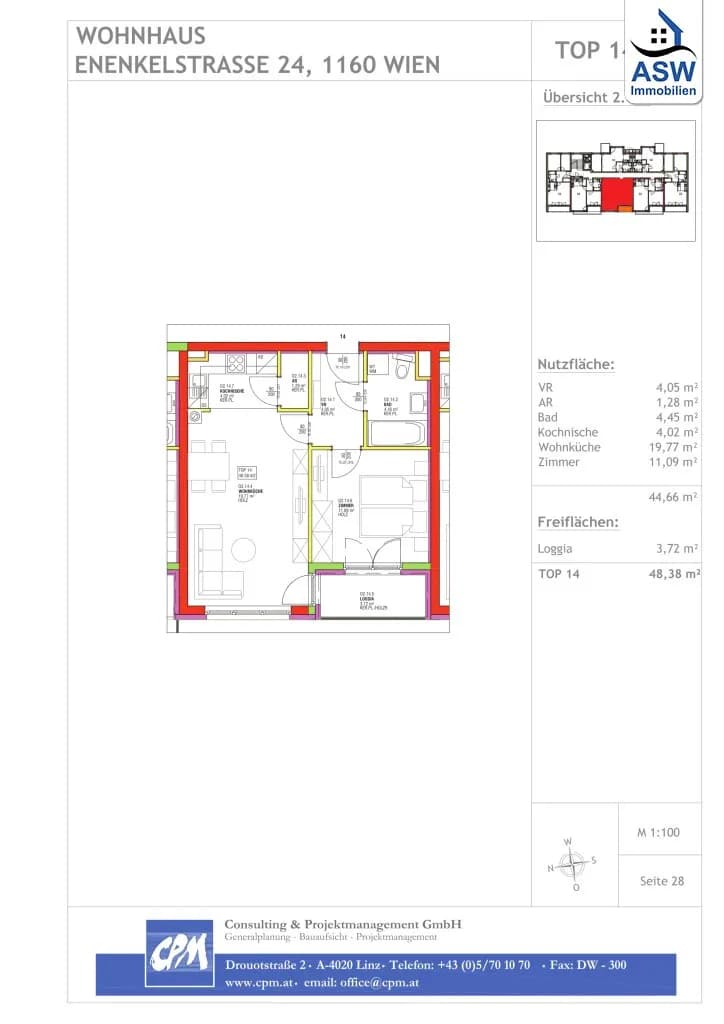 2-Zimmer-Wohnung mieten in Wien – 48 m², € 899 – Bild 9 von 9