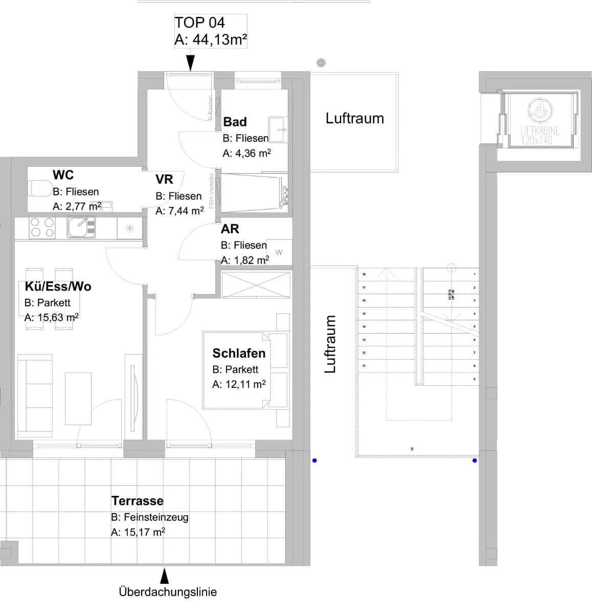 2-Zimmer-Wohnung kaufen in Graz – 44,13 m², € 260.367 – Bild 5 von 9
