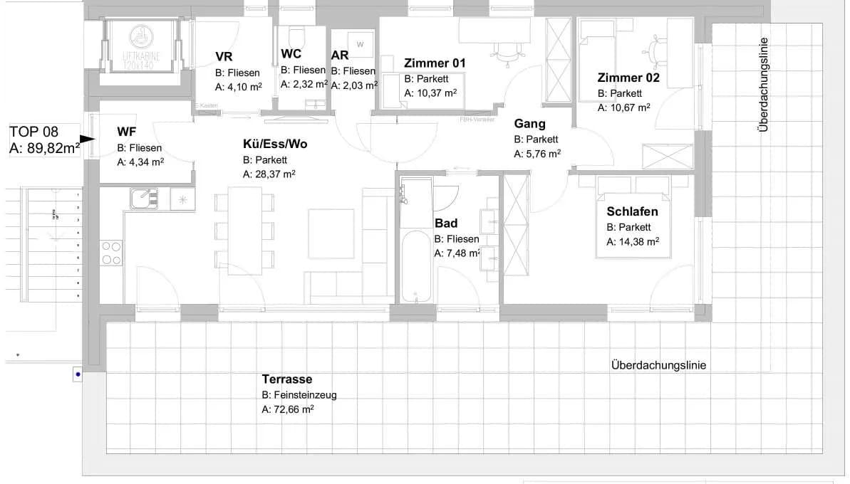 4-Zimmer-Wohnung kaufen in Graz – 89,4 m², € 699.698 – Bild 7 von 11