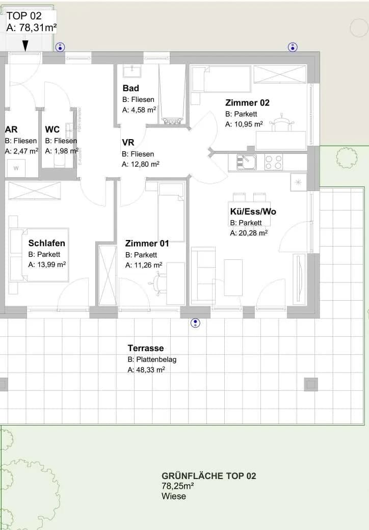 4-Zimmer-Wohnung kaufen in Graz – 78,3 m², € 493.353 – Bild 8 von 11