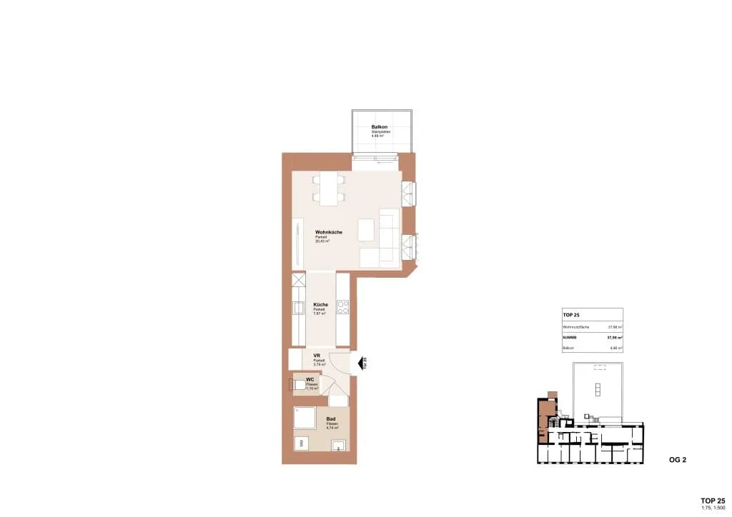 1-Zimmer-Wohnung kaufen in Wien – 37,98 m², € 239.000 – Bild 19 von 19
