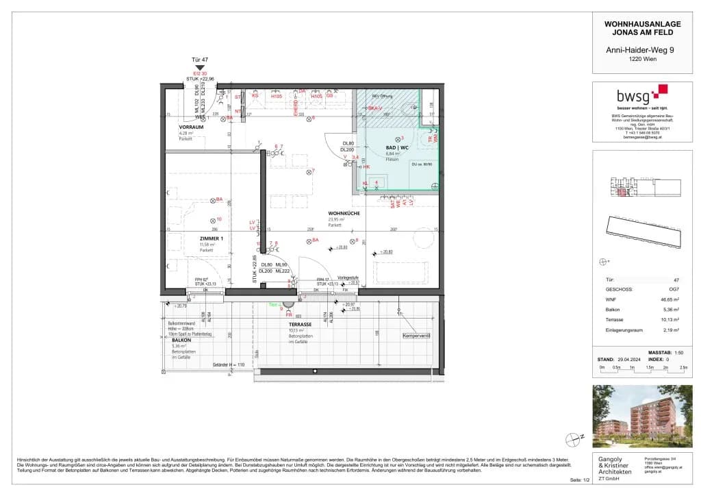 2-Zimmer-Wohnung kaufen in Wien – 46,65 m², € 279.000 – Bild 12 von 13