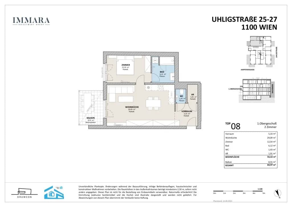 2-Zimmer-Wohnung kaufen in Wien – 56,42 m², € 420.000 – Bild 16 von 18