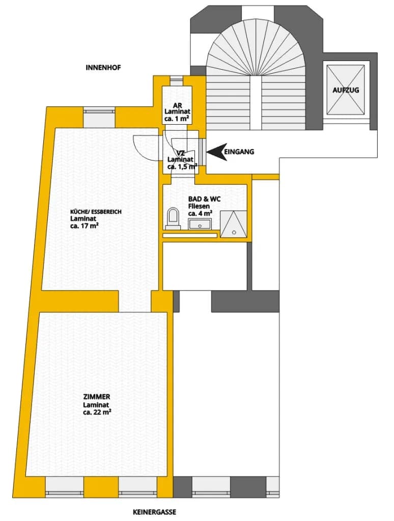 2-Zimmer-Wohnung kaufen in Wien – 45,09 m², € 239.000 – Bild 10 von 11